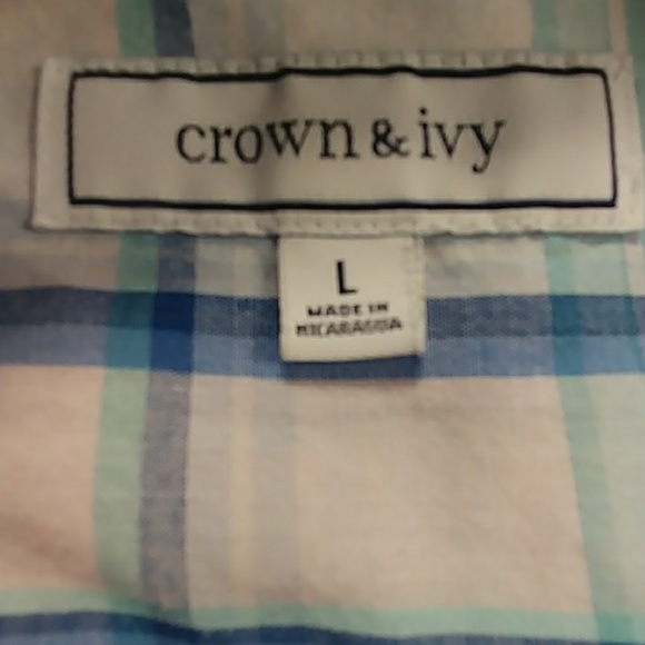 Crown & Ivy. Plaid Button Down L/S Shirt - Picture 8 of 8